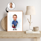 Håndværker tema8 (1 person) - karikaturtegning efter dine fotos - Just Karikatur