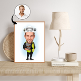 Håndværker tema5 (1 person) - karikaturtegning efter dine fotos - Just Karikatur