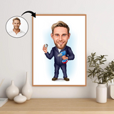 Håndværker tema2 (1 person) - karikaturtegning efter dine fotos - Just Karikatur