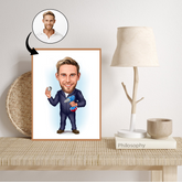 Håndværker tema2 (1 person) - karikaturtegning efter dine fotos - Just Karikatur