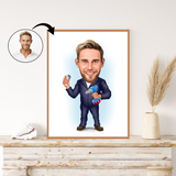 Håndværker tema2 (1 person) - karikaturtegning efter dine fotos - Just Karikatur