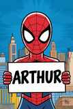 Personlig Spider-Man Plakat med Navn 1