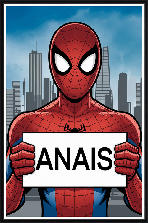 Personlig Spider-Man Plakat med Navn 1