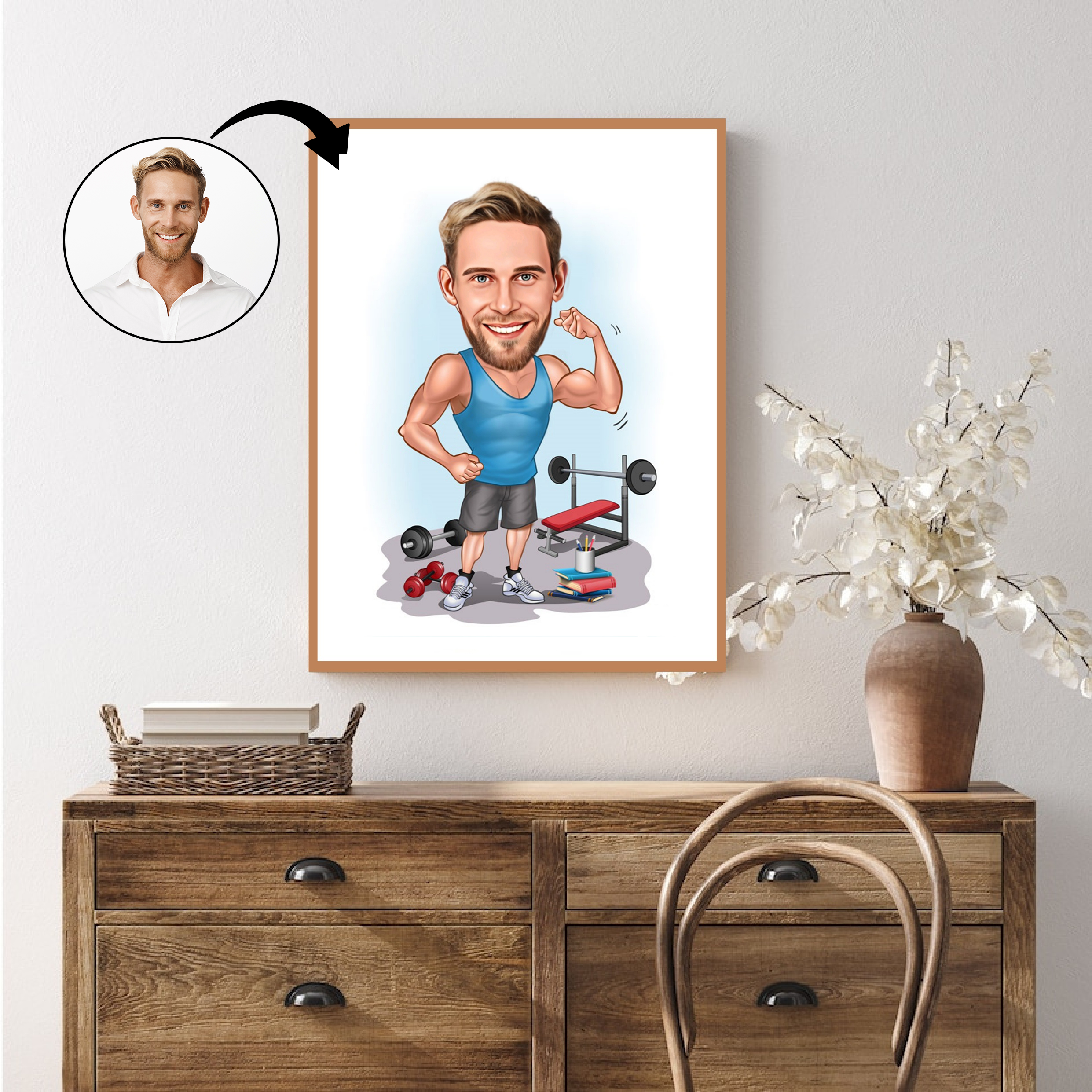 Sports tema31 (1 person) - karikaturtegning efter dine fotos - Just Karikatur