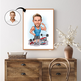 Sports tema31 (1 person) - karikaturtegning efter dine fotos - Just Karikatur