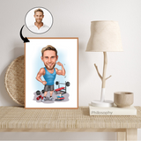 Sports tema31 (1 person) - karikaturtegning efter dine fotos - Just Karikatur