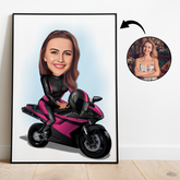 Til hende tema28 (1 person) - karikaturtegning efter dine fotos - Just Karikatur