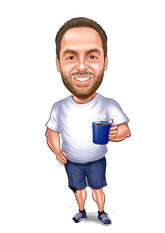 Til ham tema12 (1 person) - karikaturtegning efter dine fotos - Just Karikatur