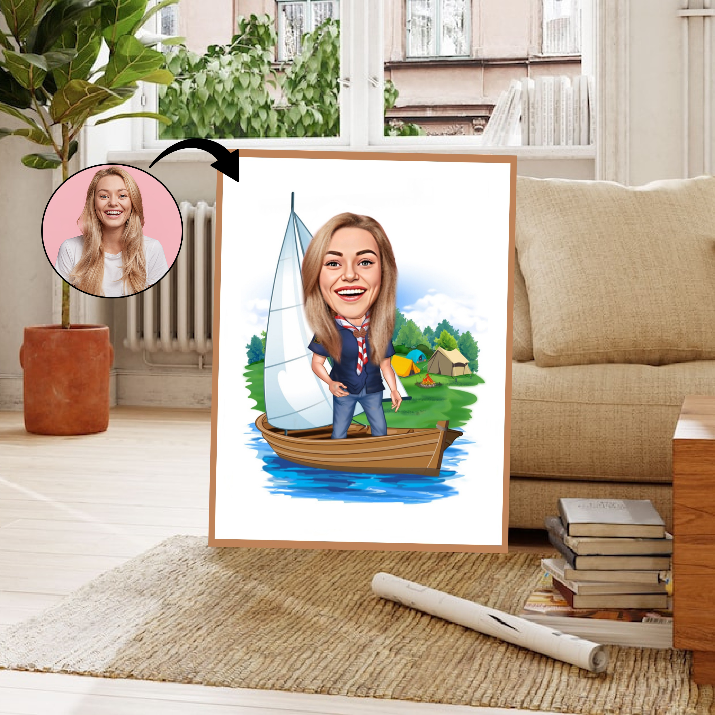 Arbejde & Erhverv tema15 (1 person) - karikaturtegning efter dine fotos - Just Karikatur