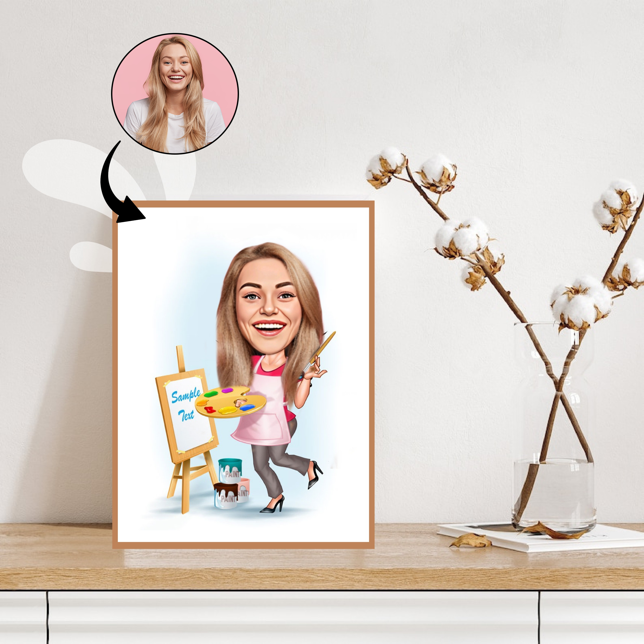 Arbejde & Erhverv tema19 (1 person) - karikaturtegning efter dine fotos - Just Karikatur