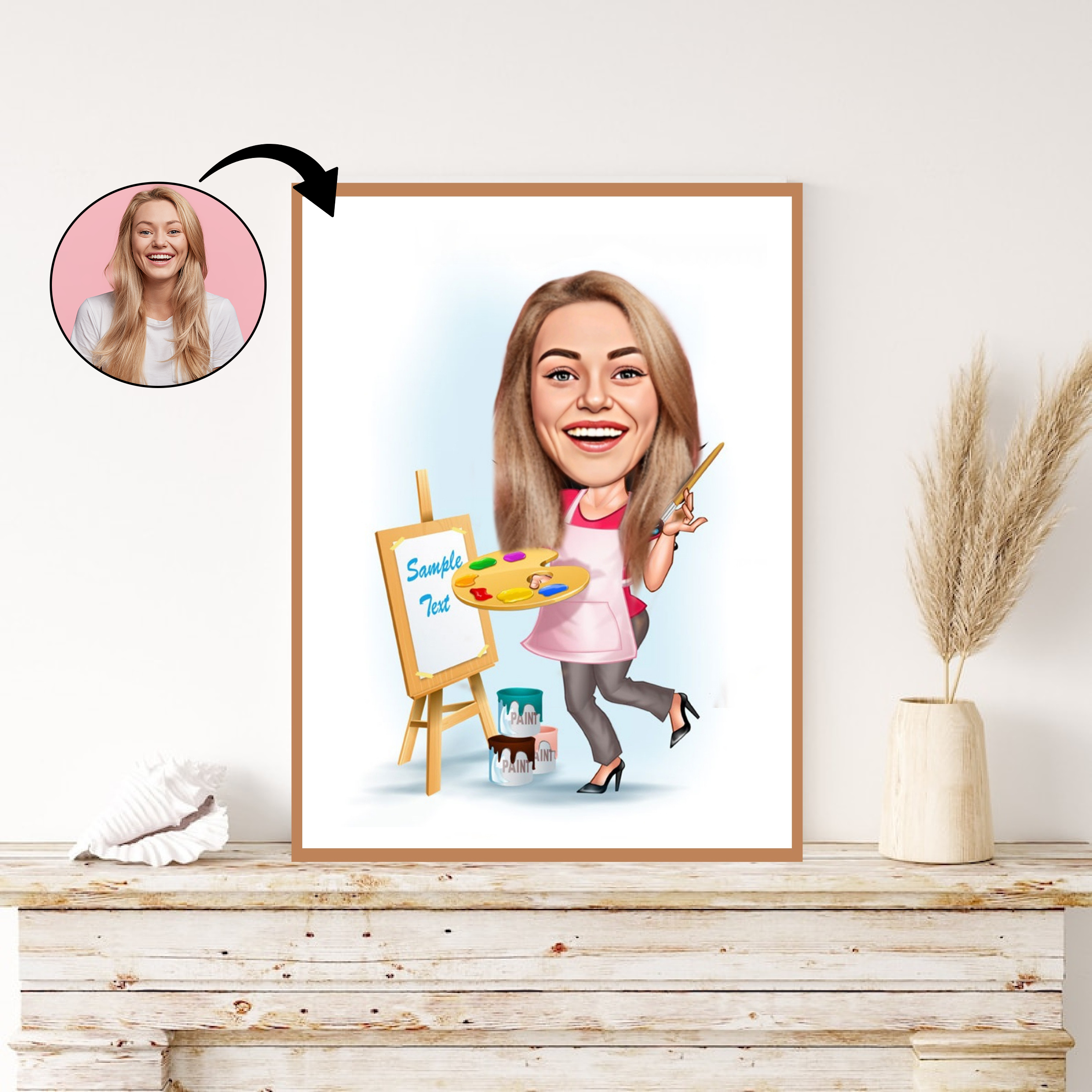 Arbejde & Erhverv tema19 (1 person) - karikaturtegning efter dine fotos - Just Karikatur