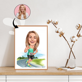 Sports tema41 (1 person) - karikaturtegning efter dine fotos - Just Karikatur