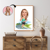 Sports tema41 (1 person) - karikaturtegning efter dine fotos - Just Karikatur