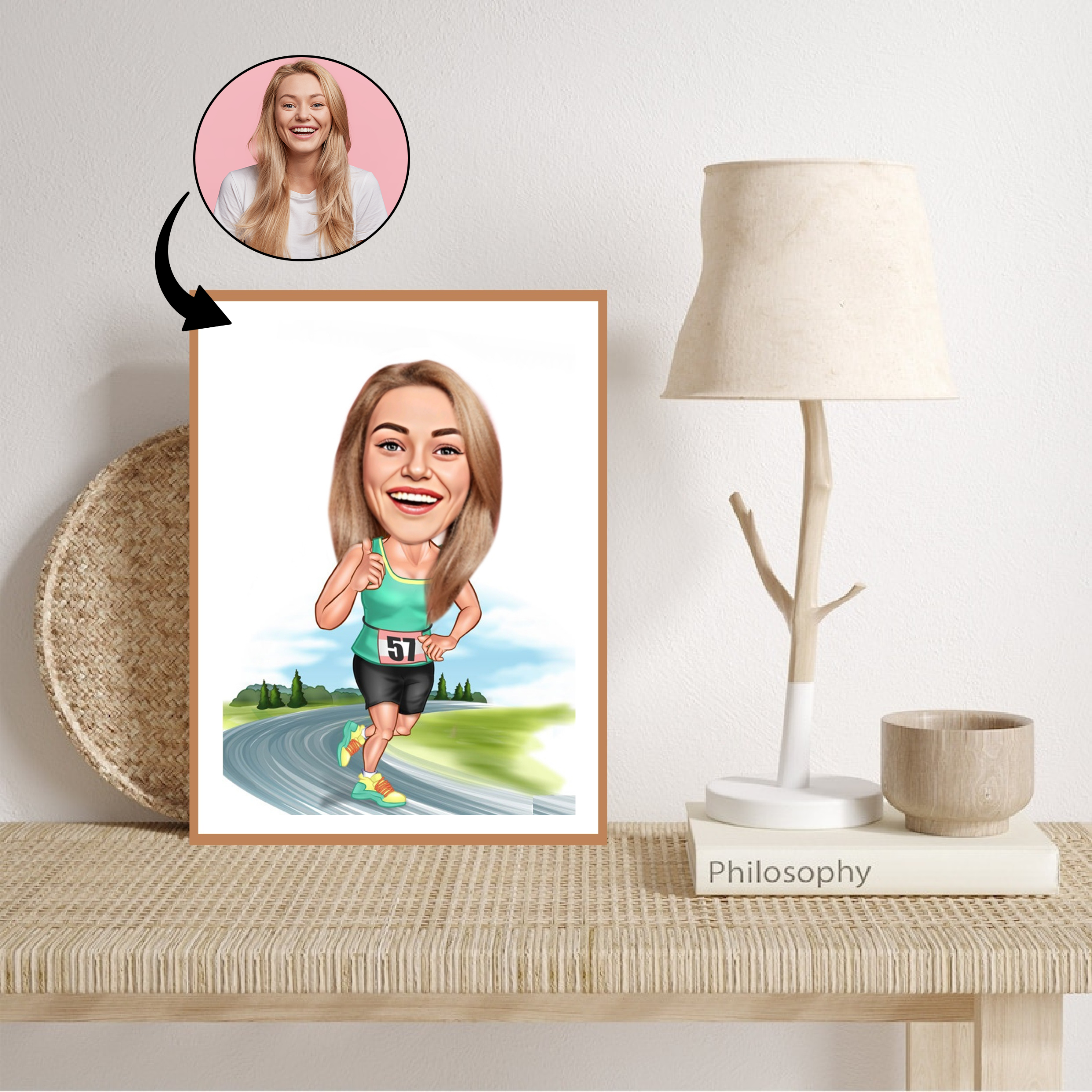 Sports tema41 (1 person) - karikaturtegning efter dine fotos - Just Karikatur