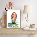 Sports tema41 (1 person) - karikaturtegning efter dine fotos - Just Karikatur