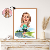 Sports tema41 (1 person) - karikaturtegning efter dine fotos - Just Karikatur