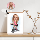 Sports tema37 (1 person) - karikaturtegning efter dine fotos - Just Karikatur