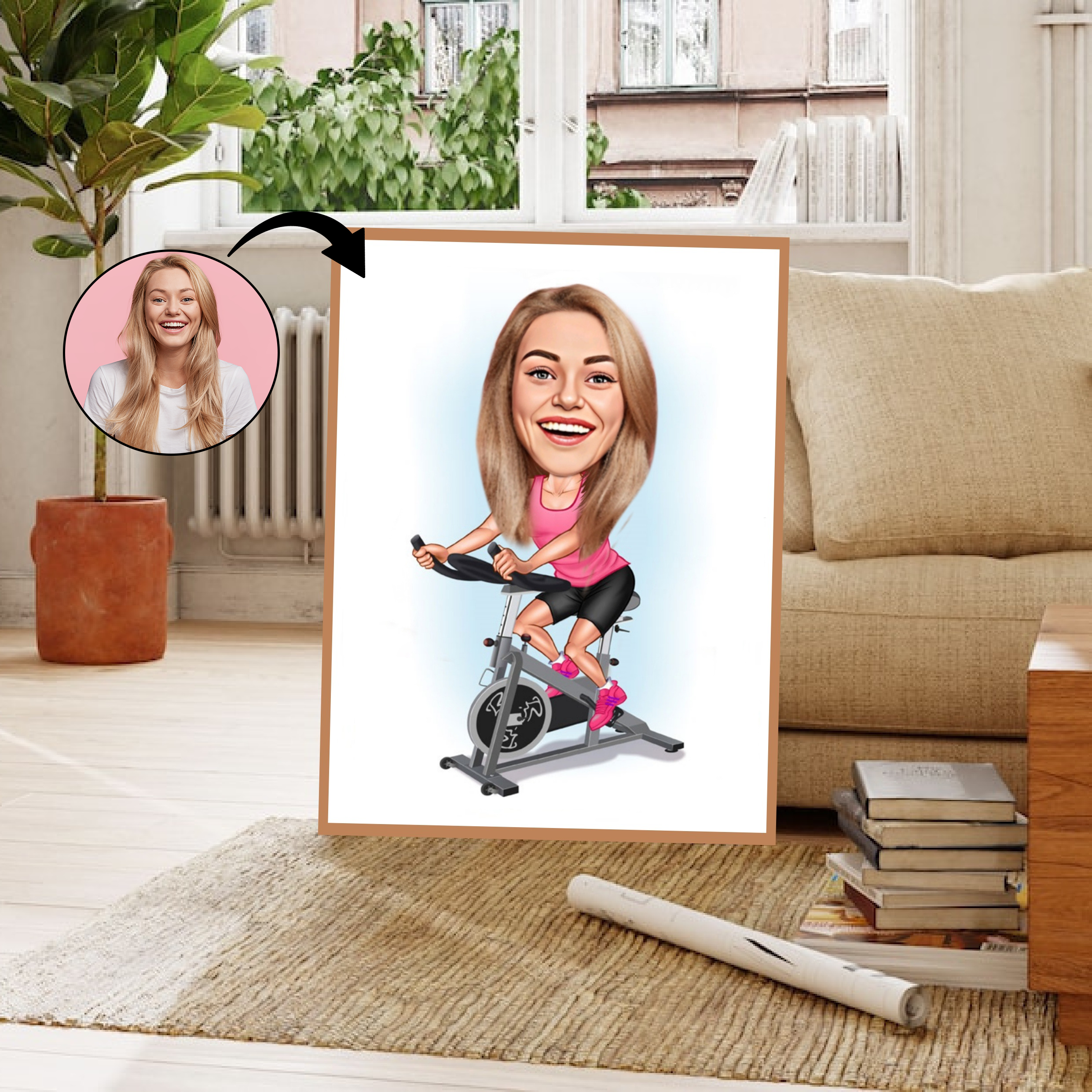 Sports tema37 (1 person) - karikaturtegning efter dine fotos - Just Karikatur