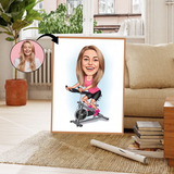 Sports tema37 (1 person) - karikaturtegning efter dine fotos - Just Karikatur