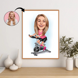 Sports tema37 (1 person) - karikaturtegning efter dine fotos - Just Karikatur