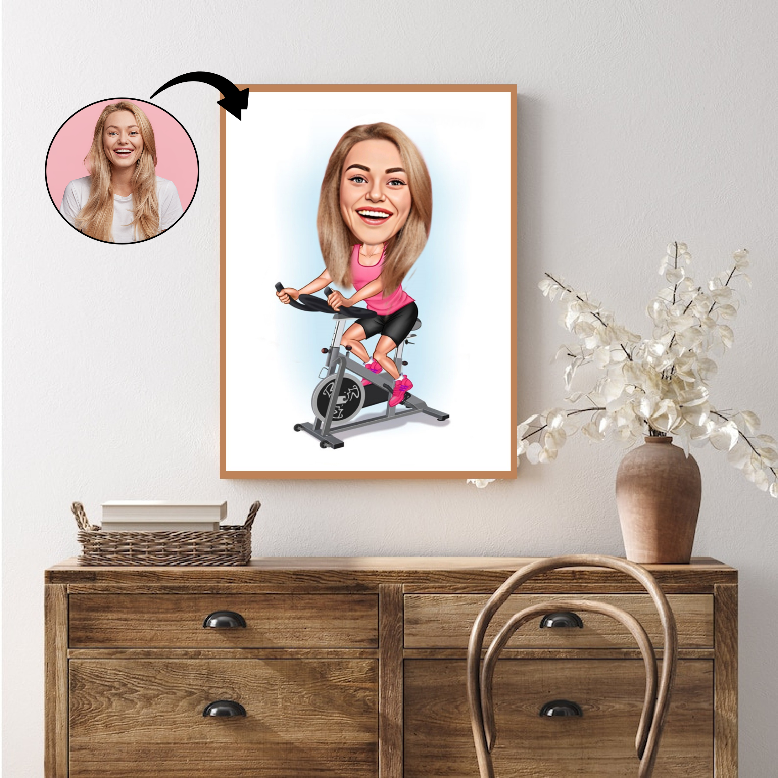 Sports tema37 (1 person) - karikaturtegning efter dine fotos - Just Karikatur