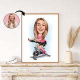 Sports tema37 (1 person) - karikaturtegning efter dine fotos - Just Karikatur