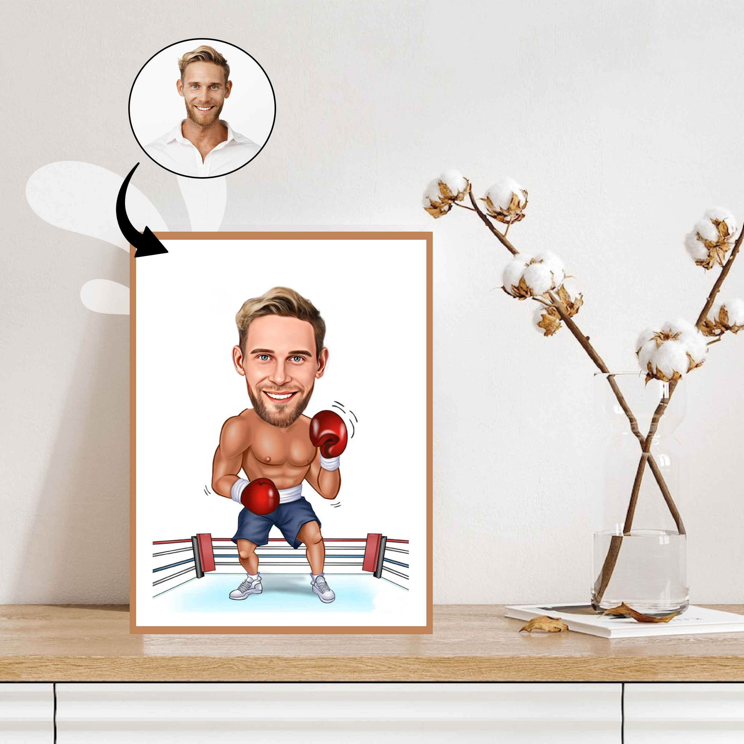 Sports tema49 (1 person) - karikaturtegning efter dine fotos - Just Karikatur