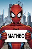 Personlig Spider-Man Plakat med Navn 1