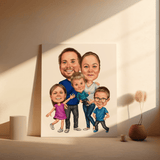 Lærredstryk med din personlige tegning - Just Karikatur