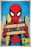 Personlig Spider-Man Plakat med Navn 1