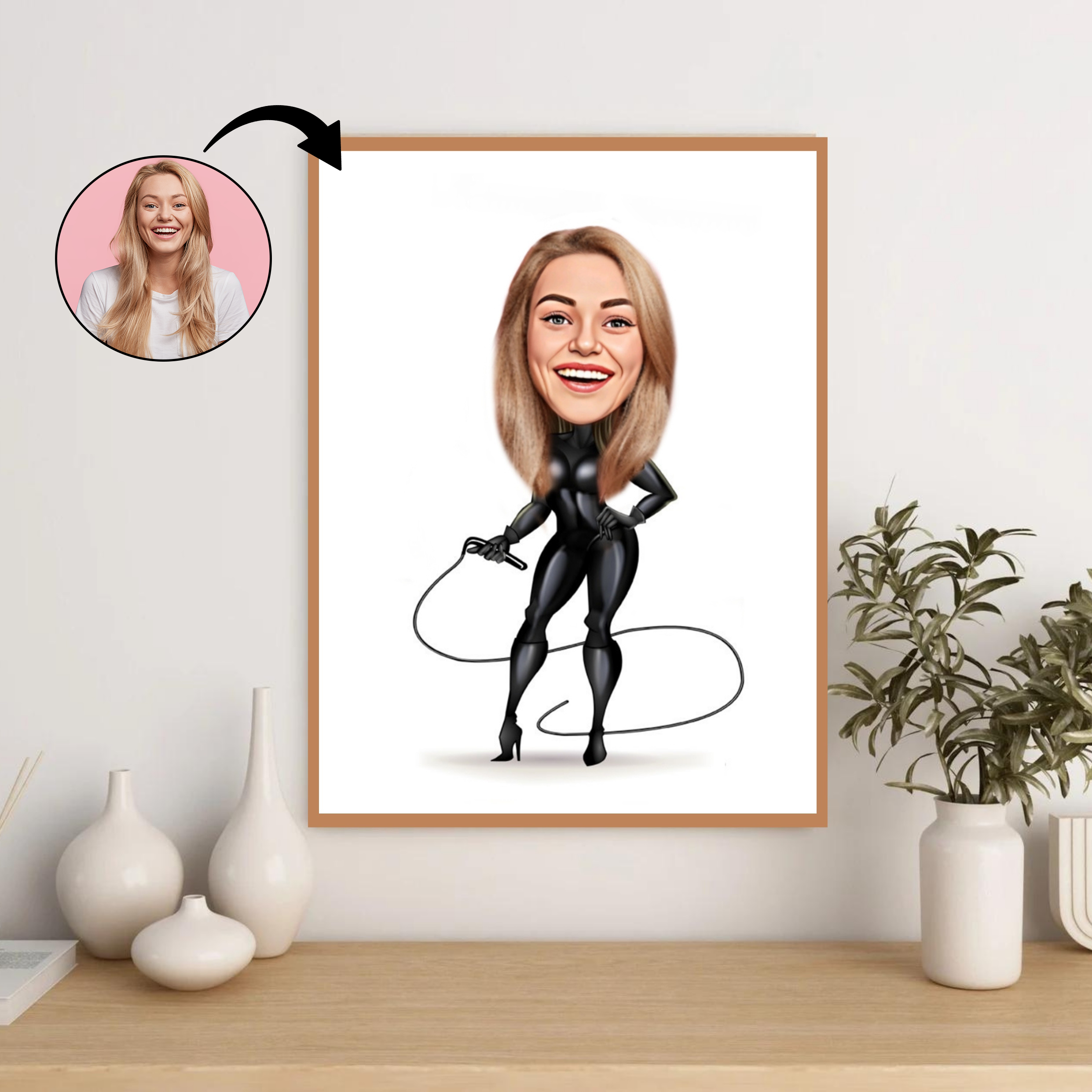 Superhelt tema45 (1 person) - karikaturtegning efter dine fotos - Just Karikatur