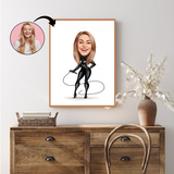 Superhelt tema45 (1 person) - karikaturtegning efter dine fotos - Just Karikatur