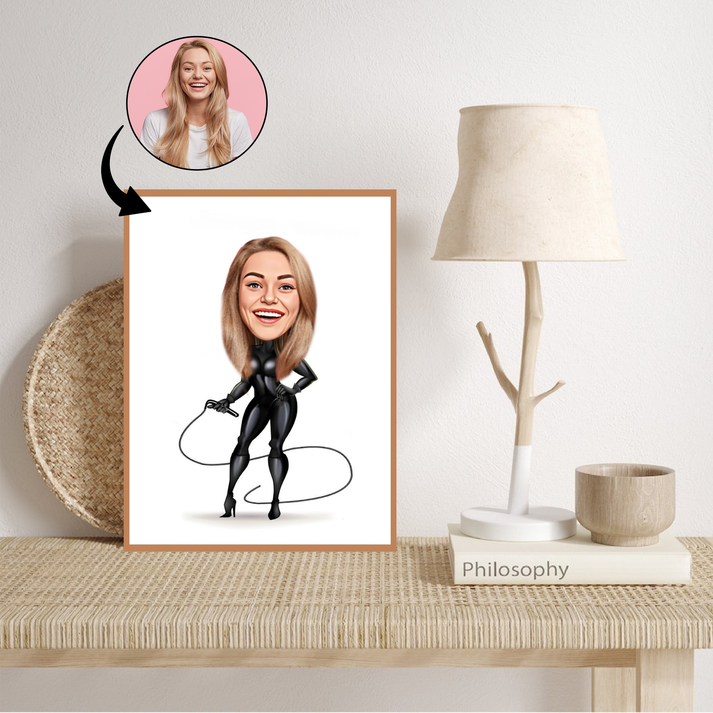 Superhelt tema45 (1 person) - karikaturtegning efter dine fotos - Just Karikatur