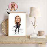 Superhelt tema45 (1 person) - karikaturtegning efter dine fotos - Just Karikatur