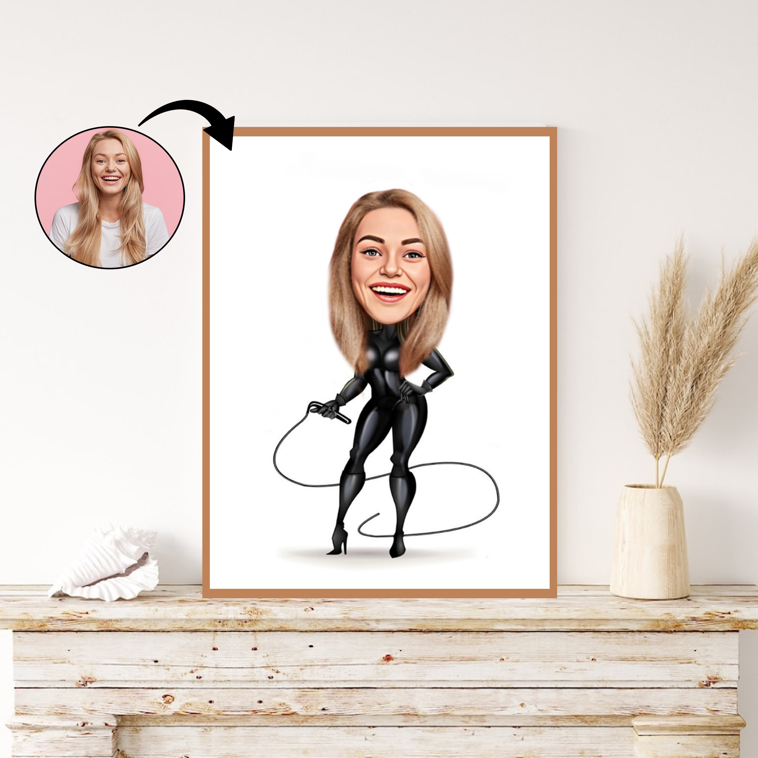 Superhelt tema45 (1 person) - karikaturtegning efter dine fotos - Just Karikatur