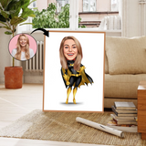 Superhelt tema17 (1 person) - karikaturtegning efter dine fotos - Just Karikatur