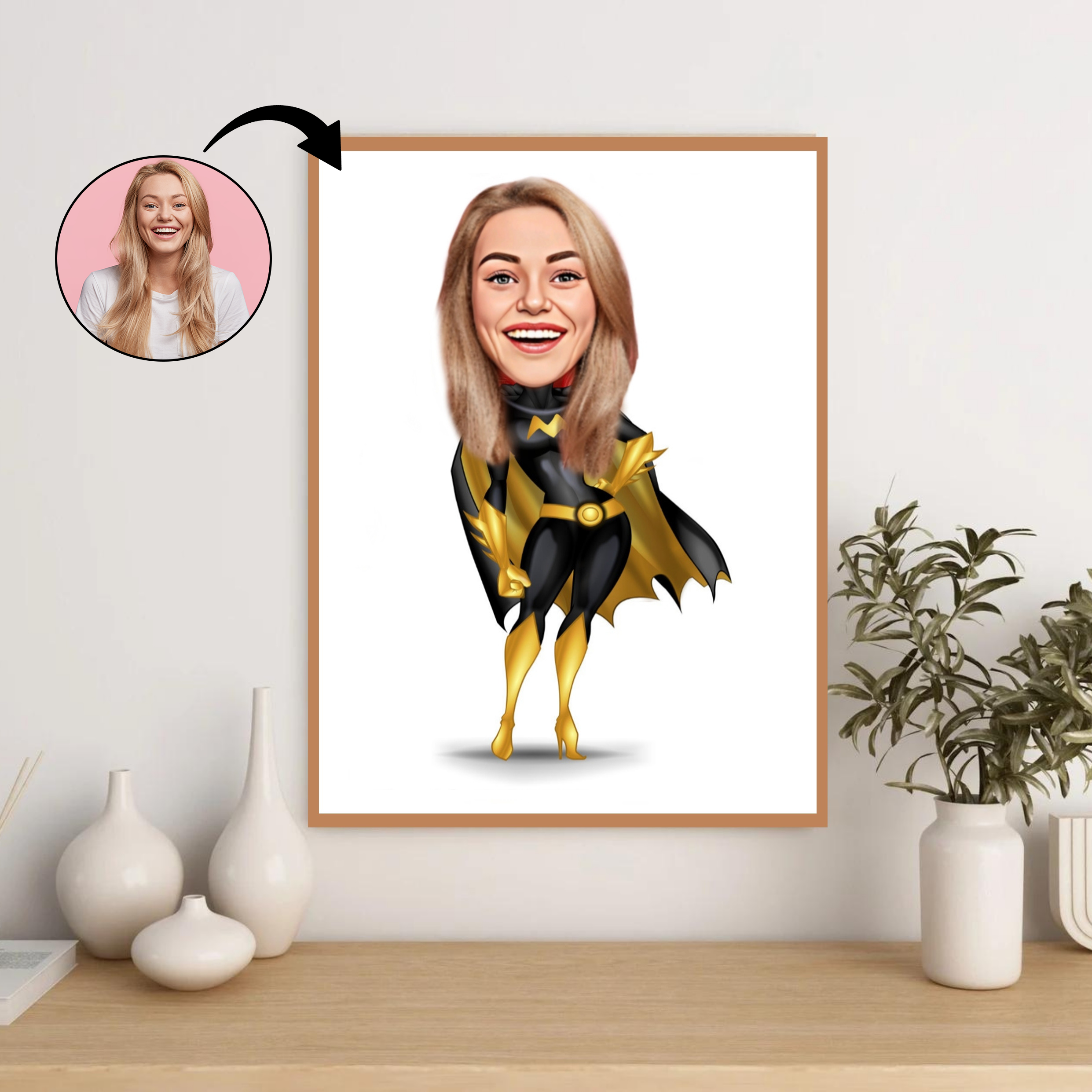 Superhelt tema17 (1 person) - karikaturtegning efter dine fotos - Just Karikatur