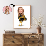 Superhelt tema17 (1 person) - karikaturtegning efter dine fotos - Just Karikatur