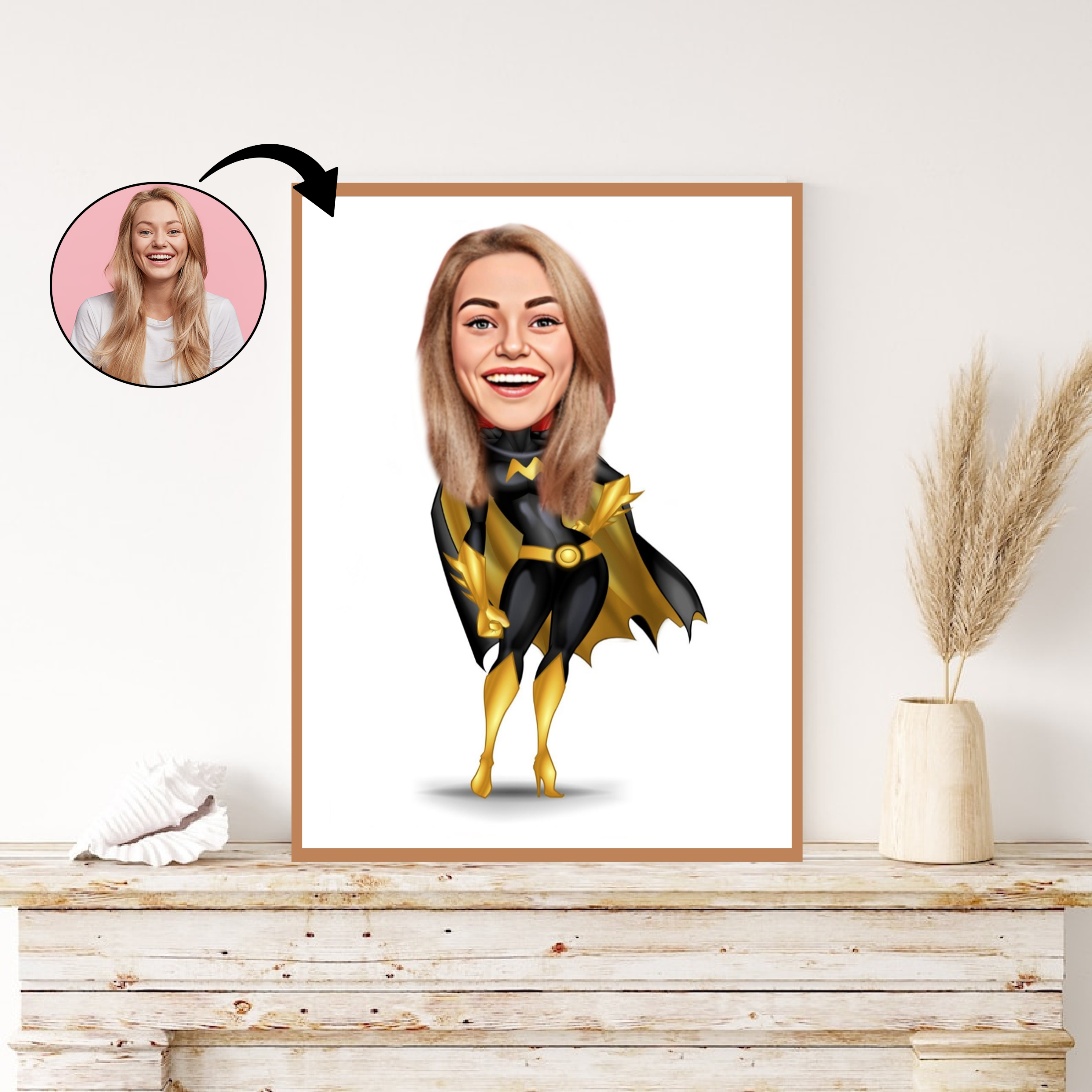 Superhelt tema17 (1 person) - karikaturtegning efter dine fotos - Just Karikatur