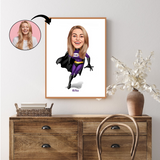 Superhelt tema18 (1 person) - karikaturtegning efter dine fotos - Just Karikatur