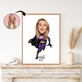 Superhelt tema18 (1 person) - karikaturtegning efter dine fotos - Just Karikatur