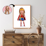 Superhelt tema14 (1 person) - karikaturtegning efter dine fotos - Just Karikatur