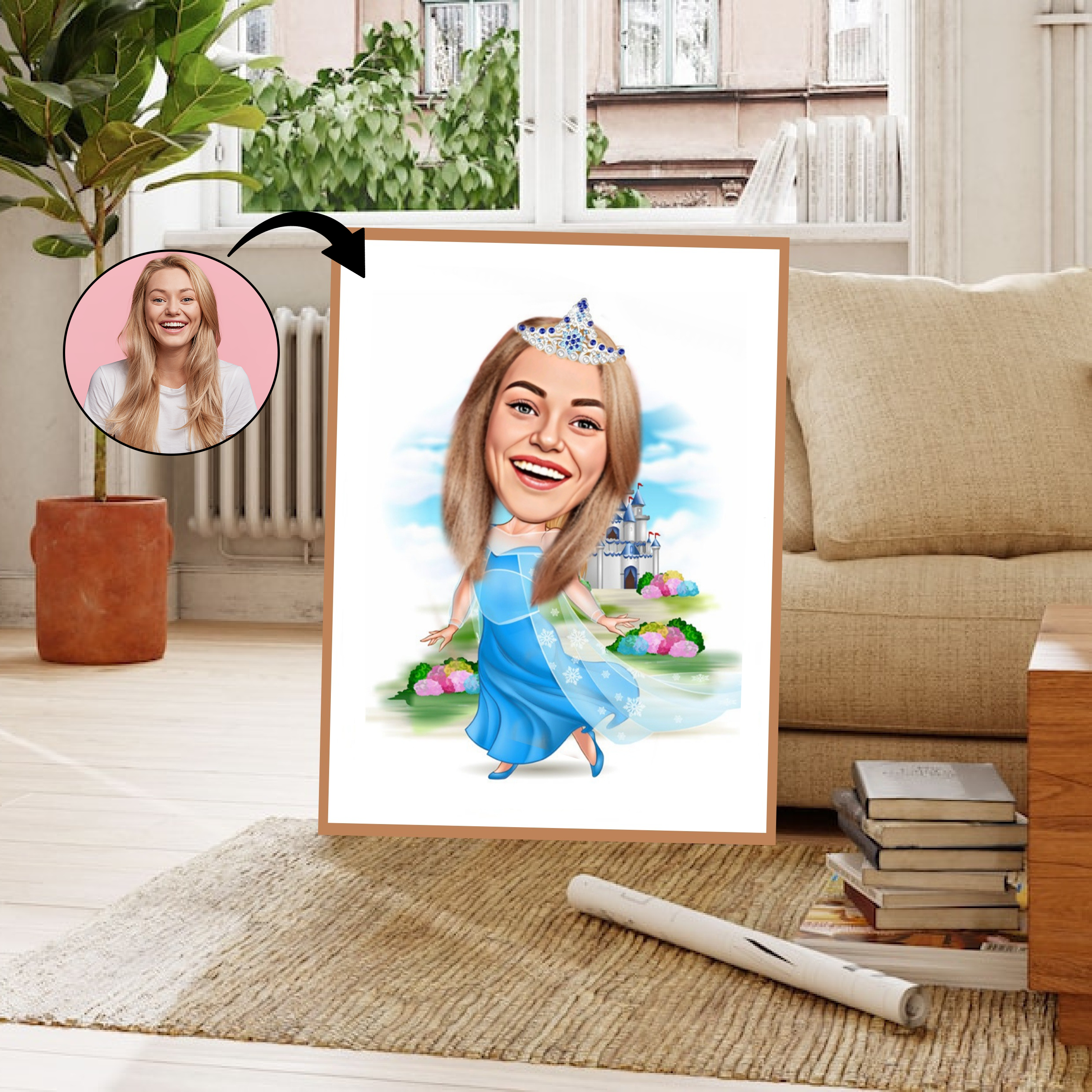 Børn tema18 (1 person) - karikaturtegning efter dine fotos - Just Karikatur