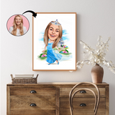 Børn tema18 (1 person) - karikaturtegning efter dine fotos - Just Karikatur