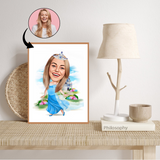 Børn tema18 (1 person) - karikaturtegning efter dine fotos - Just Karikatur