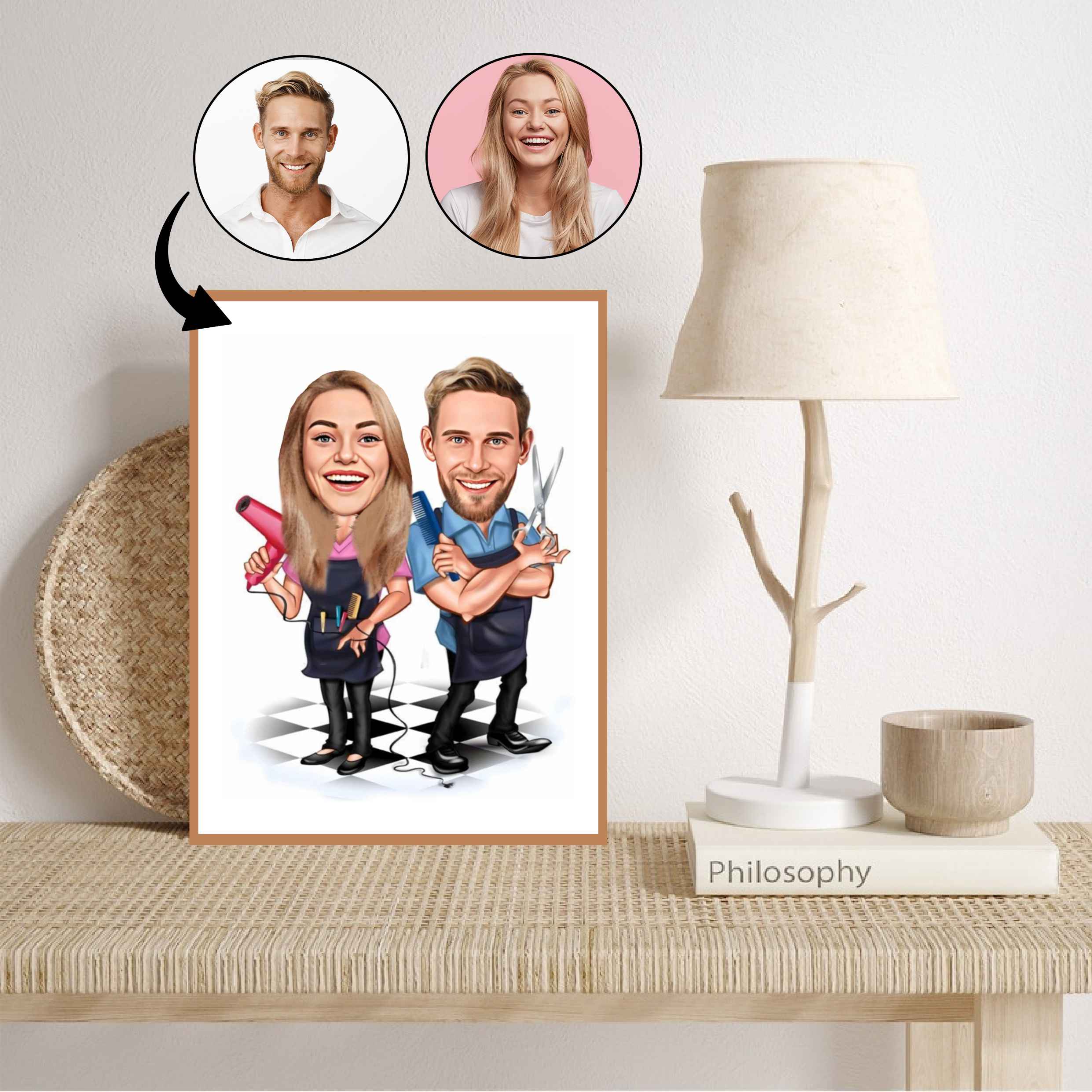 Par tema68 (2 personer) - karikaturtegning efter dine fotos - Just Karikatur