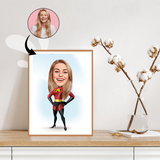 Børn tema17 (1 person) - karikaturtegning efter dine fotos - Just Karikatur