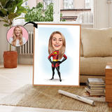 Børn tema17 (1 person) - karikaturtegning efter dine fotos - Just Karikatur