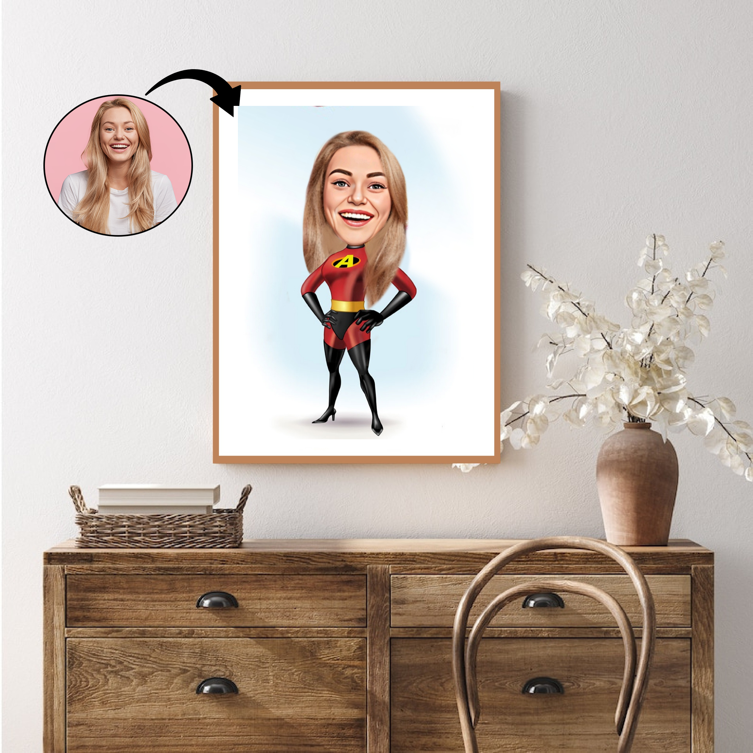 Børn tema17 (1 person) - karikaturtegning efter dine fotos - Just Karikatur