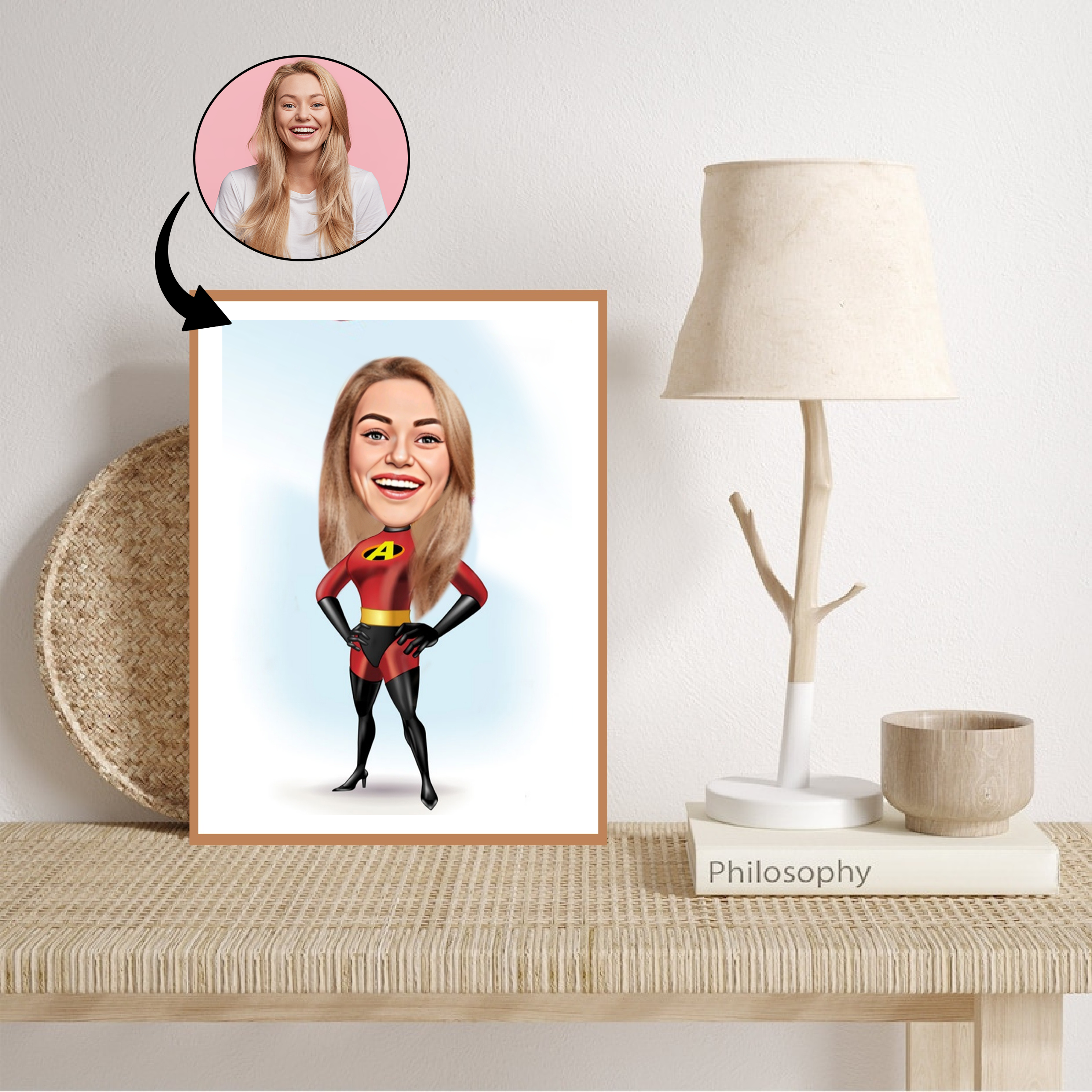 Børn tema17 (1 person) - karikaturtegning efter dine fotos - Just Karikatur